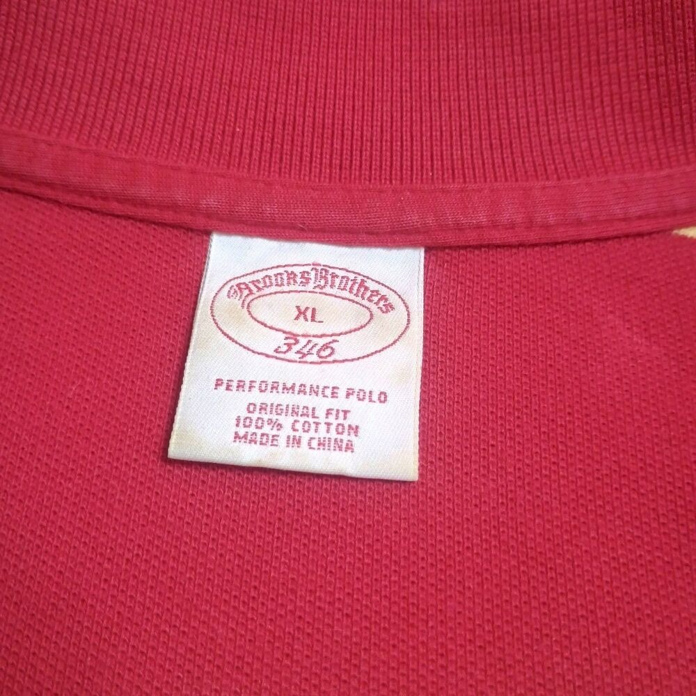 Brooks Brothers 346 Long Sleeve Polo Mens XL Red Striped Preppy Performance - Picture 4 of 9